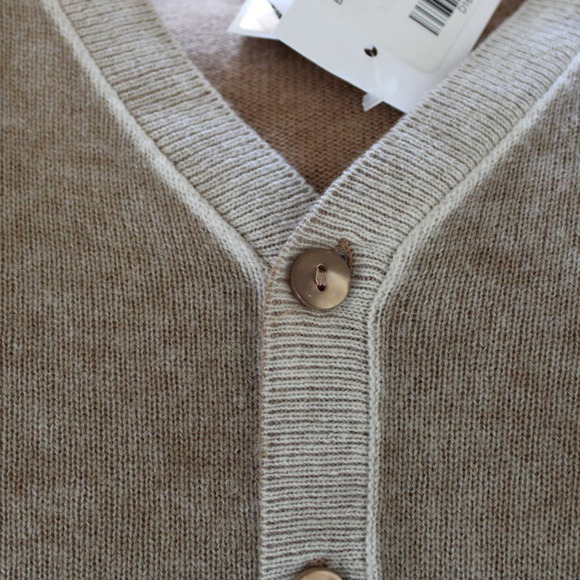 NWT Bonpoint Cashmere Boys Button Front Cardigan Sweater Tan Oat Cream 12 Year - Picture 9 of 11